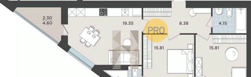 квартира г Калининград р-н Ленинградский ул Арсенальная 31к/3 фото 4
