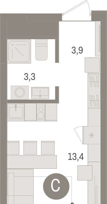 квартира г Омск р-н Кировский Кварталы Драверта 3 фото 1