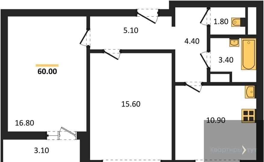 квартира г Воронеж р-н Центральный ул Шишкова 140б ЖК «‎Яблоневые Сады» фото 1