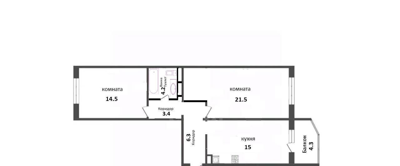 квартира городской округ Солнечногорск д Голубое ул Трехсвятская 22 Зеленоград — Крюково фото 45