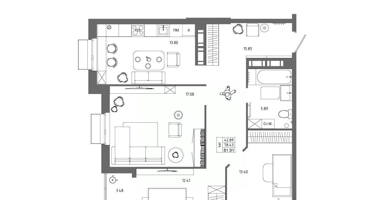 квартира г Волгоград р-н Дзержинский 127-й кв-л фото 3