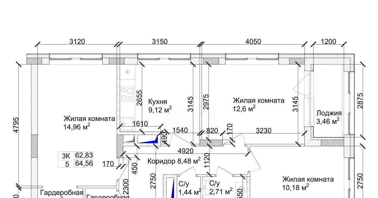 квартира г Кемерово р-н Заводский 15-й микрорайон Южный фото 5