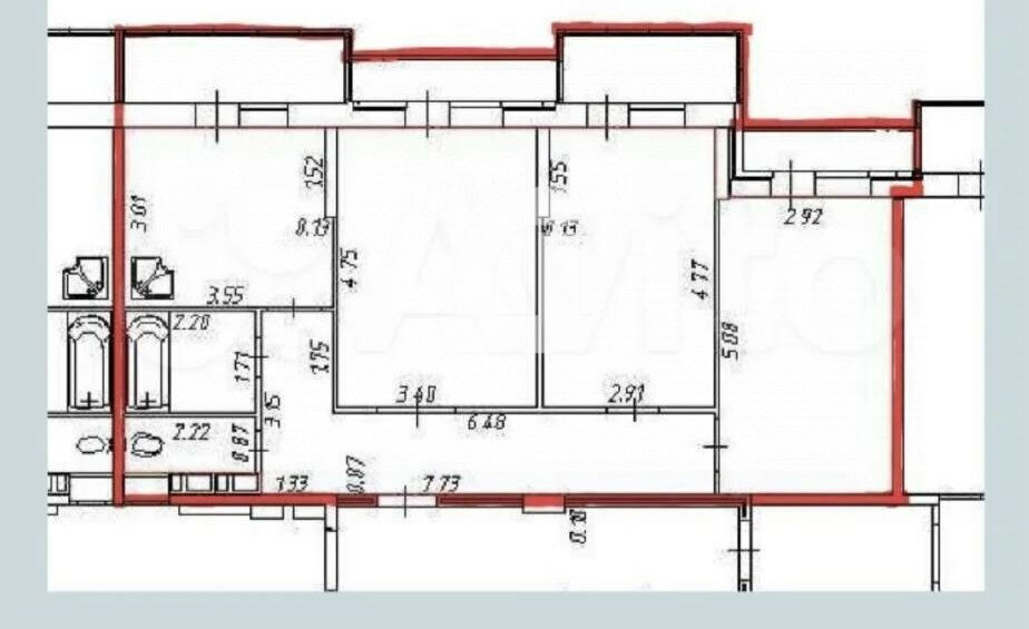 квартира г Краснодар р-н Прикубанский ул им. Дзержинского 54/12 фото 11