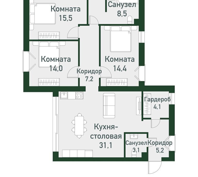 квартира р-н Сосновский п Западный р-н мкр Привилегия Кременкульское сельское поселение фото 1