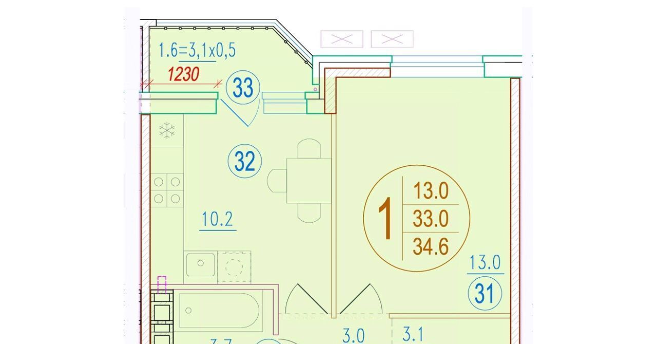 квартира г Краснодар р-н Прикубанский ул им. генерала Корнилова 14/1 фото 1