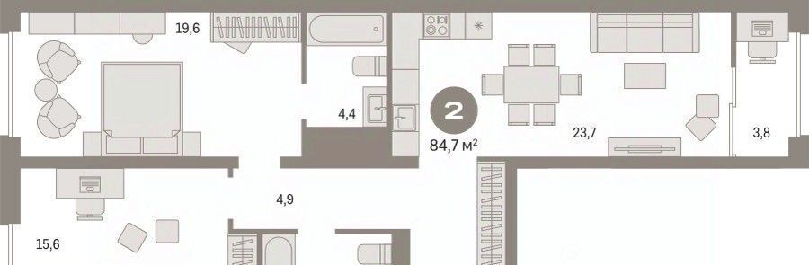 квартира г Сургут 35-й микрорайон ЖК квартал Новин 35-й фото 1