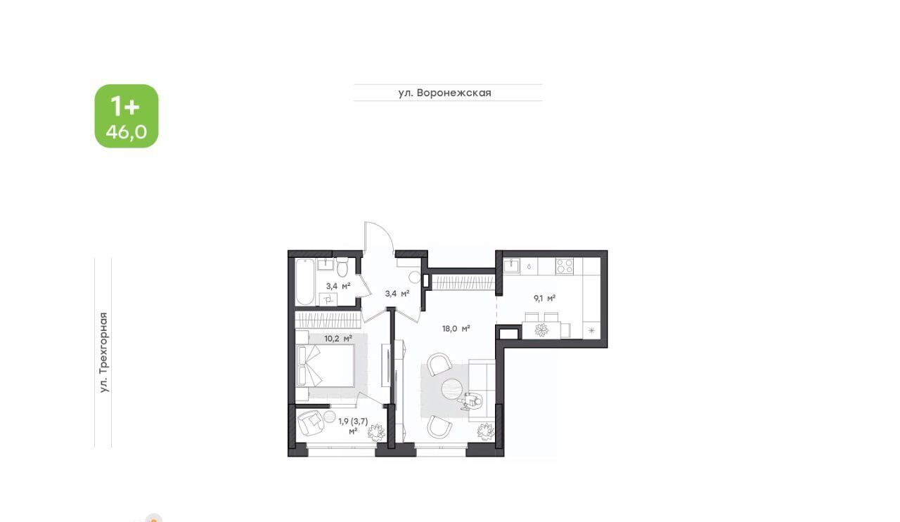 квартира г Хабаровск р-н Краснофлотский ул Воронежская 159а фото 1