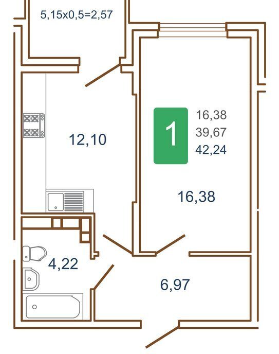 квартира г Краснодар ул им. Кирилла Россинского 3/2к 1 фото 1