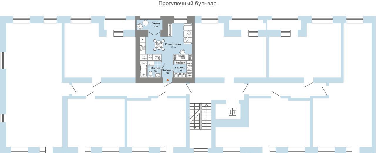 квартира г Ульяновск р-н Засвияжский Город Новаторов жилой комплекс, 1 фото 2