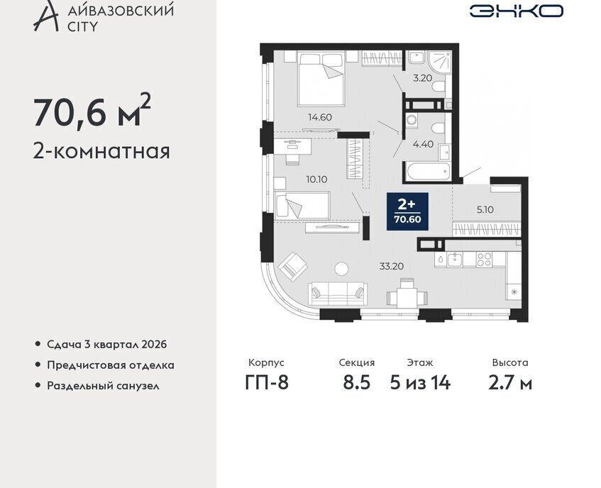 квартира г Тюмень ЖК Айвазовский Центральный административный округ фото 1