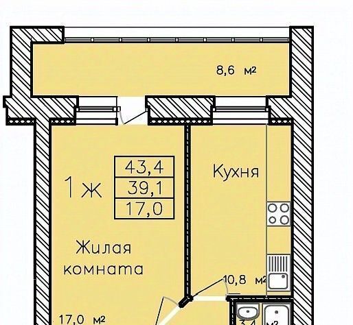 квартира г Тамбов р-н Октябрьский Радужный ул Сабуровская 1бк/1 ЖК «по ул. Сабуровская, 1Б» фото 1