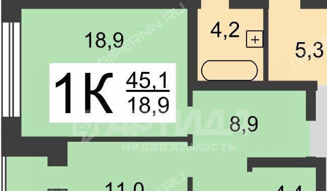 квартира г Нижний Новгород п Щербинки р-н Приокский Пролетарская мкр Щербинки 1 14к/1 жилрайон фото 2