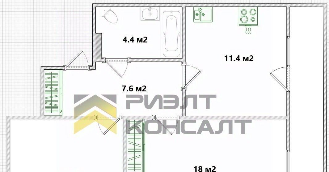 квартира г Омск р-н Советский ул Малиновского 12к/6 фото 28