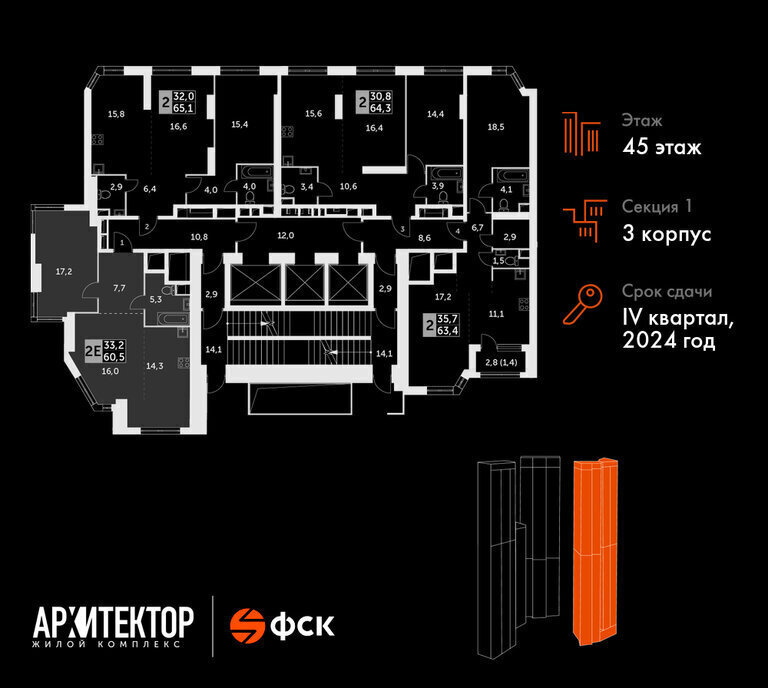 квартира г Москва метро Калужская ЖК «Архитектор» фото 2