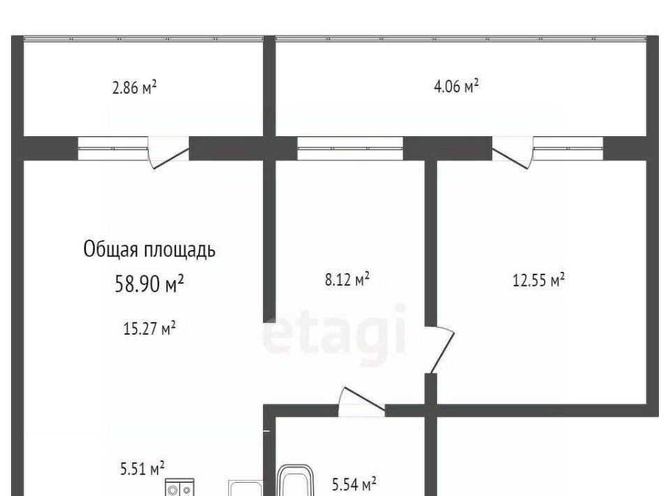 квартира р-н Томский д Кисловка мкр Левобережный ул. Василия Кандинского, 8 фото 21