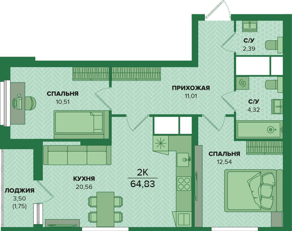 квартира г Тула р-н Центральный ЖК Суворовский 1 2», квартал «Б» фото 1