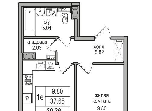 квартира г Санкт-Петербург п Парголово ул Заречная 52к/1 метро Парнас фото 1