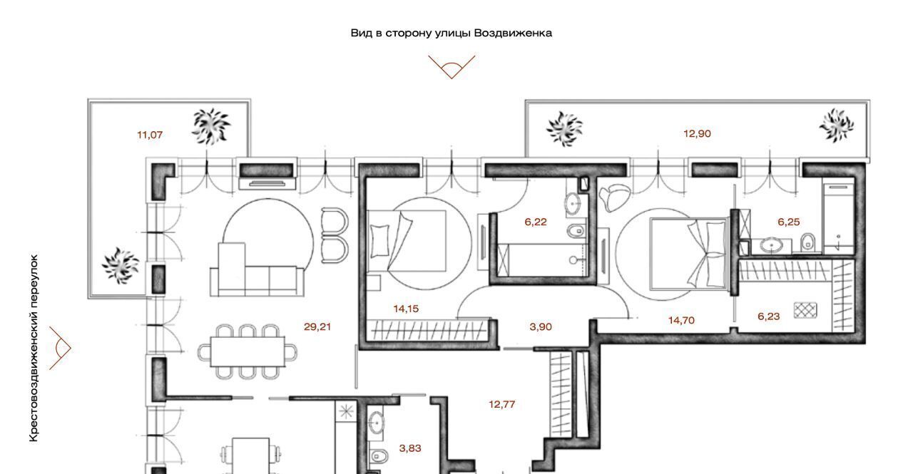 квартира г Москва метро Арбатская пер Крестовоздвиженский 4 фото 1