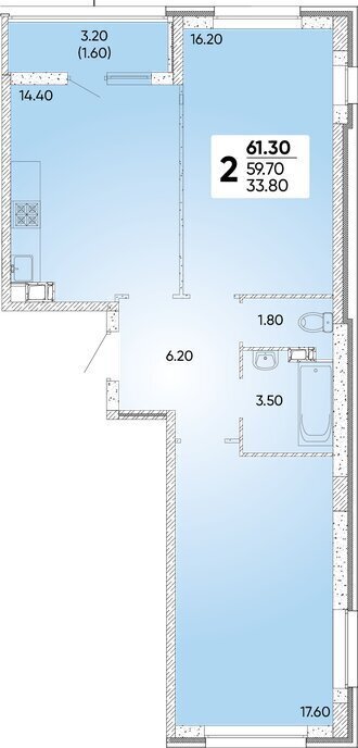 квартира г Краснодар р-н Прикубанский ул Доблести 10 фото 1