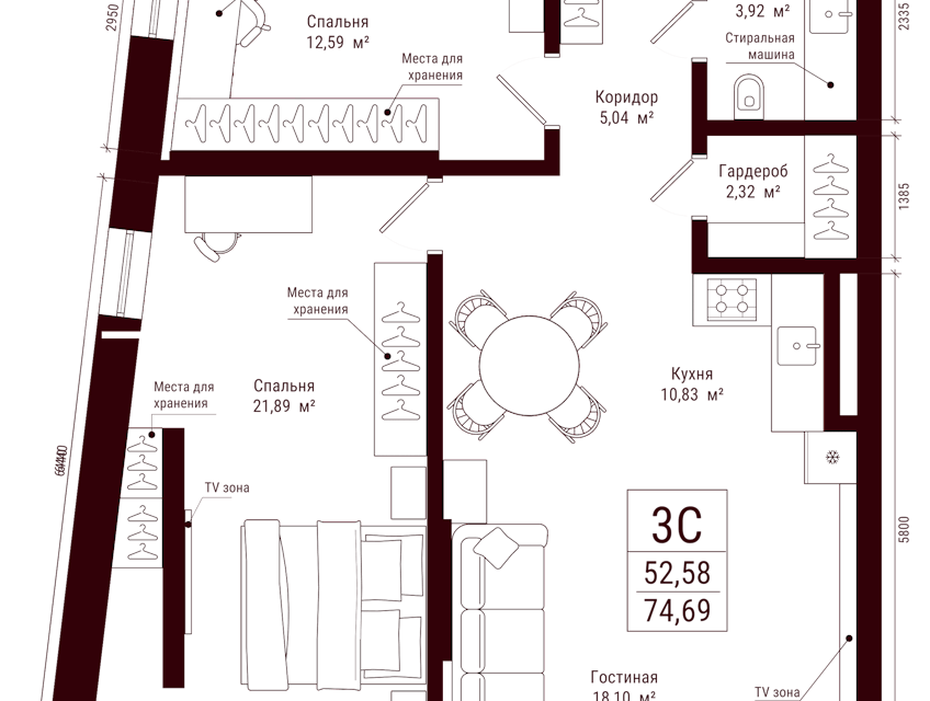 квартира г Уфа р-н Кировский городской округ Уфа, ЖК Каретная 51 фото 1