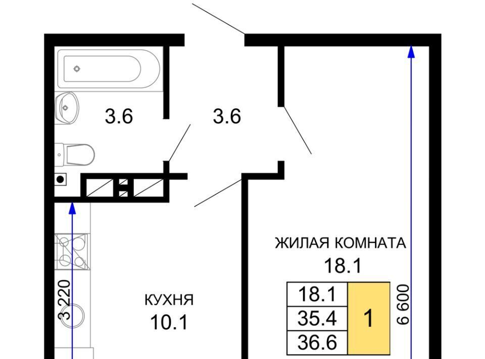 квартира г Краснодар р-н Прикубанский ул им. лётчика Позднякова 2к/20 ЖК «Дыхание» фото 1