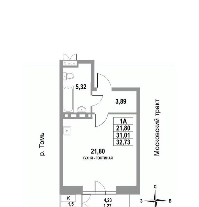 квартира г Томск р-н Кировский тракт Московский 109бк/3 фото 1