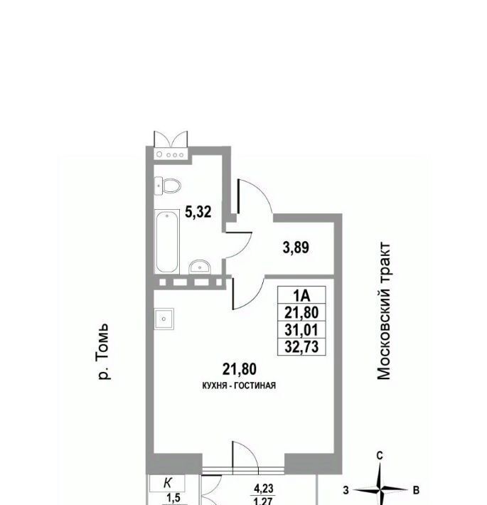 квартира г Томск р-н Кировский тракт Московский 109бк/3 фото 1