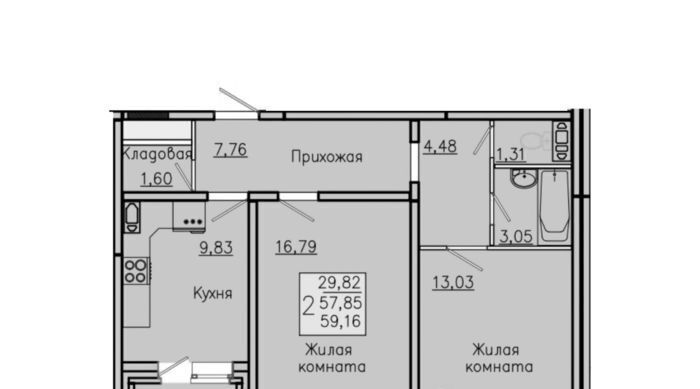 квартира р-н Новоусманский с Новая Усмань Южный микрорайон фото 1