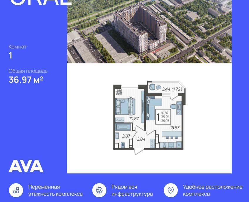 квартира г Краснодар ул Уральская 87/7 фото 1