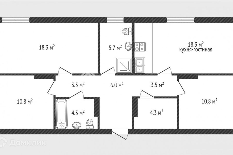 квартира г Тюмень ул Республики 204/10 городской округ Тюмень фото 3