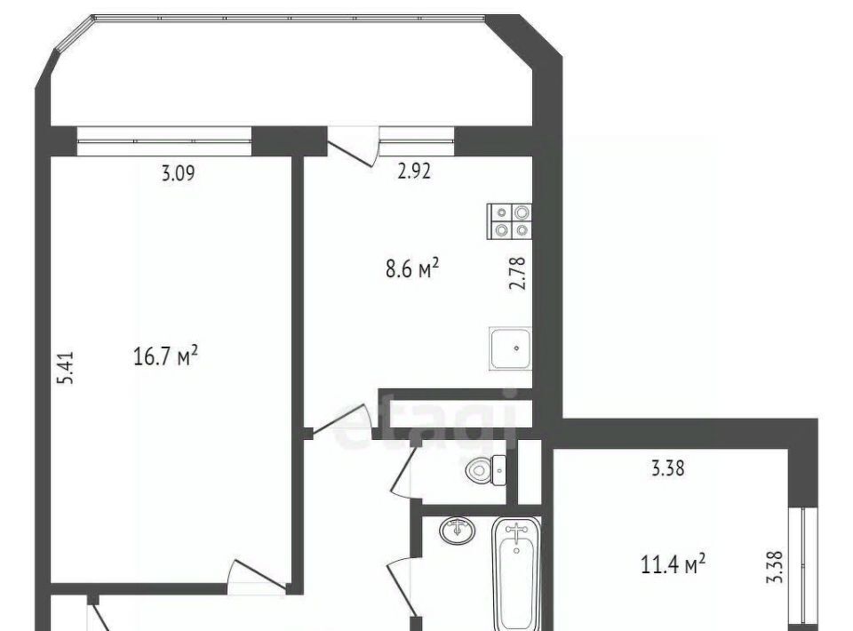 квартира г Череповец р-н Индустриальный ул Данилова 23 фото 2