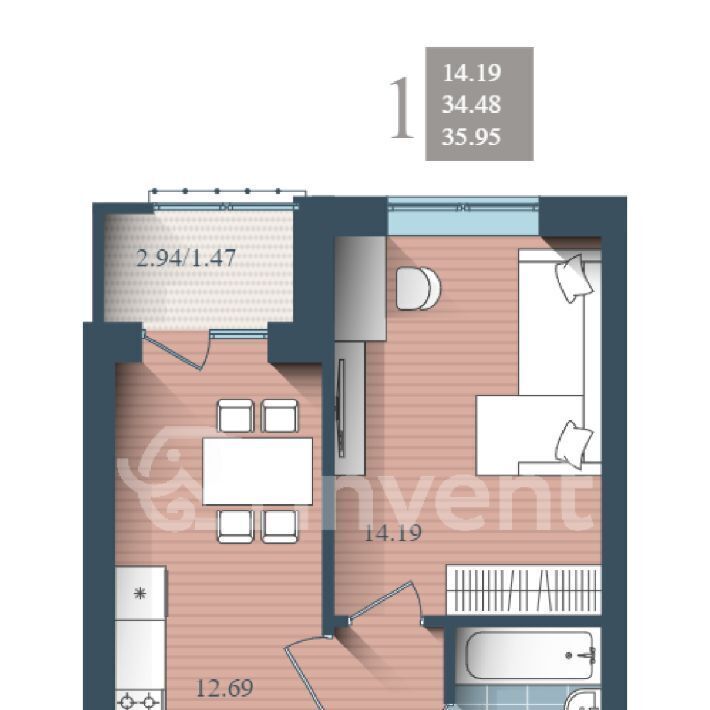 квартира г Калининград р-н Центральный ул Сержанта Мишина 81к/2 фото 20