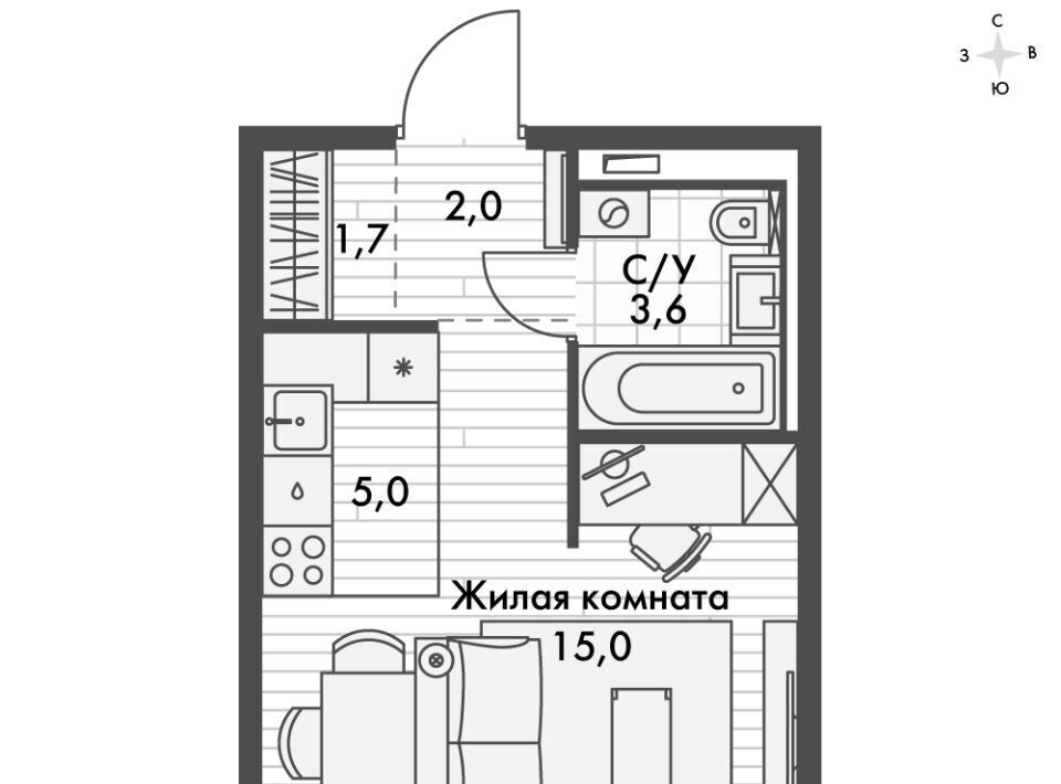 квартира г Казань ЖК "Фриссон" Аметьево фото 1