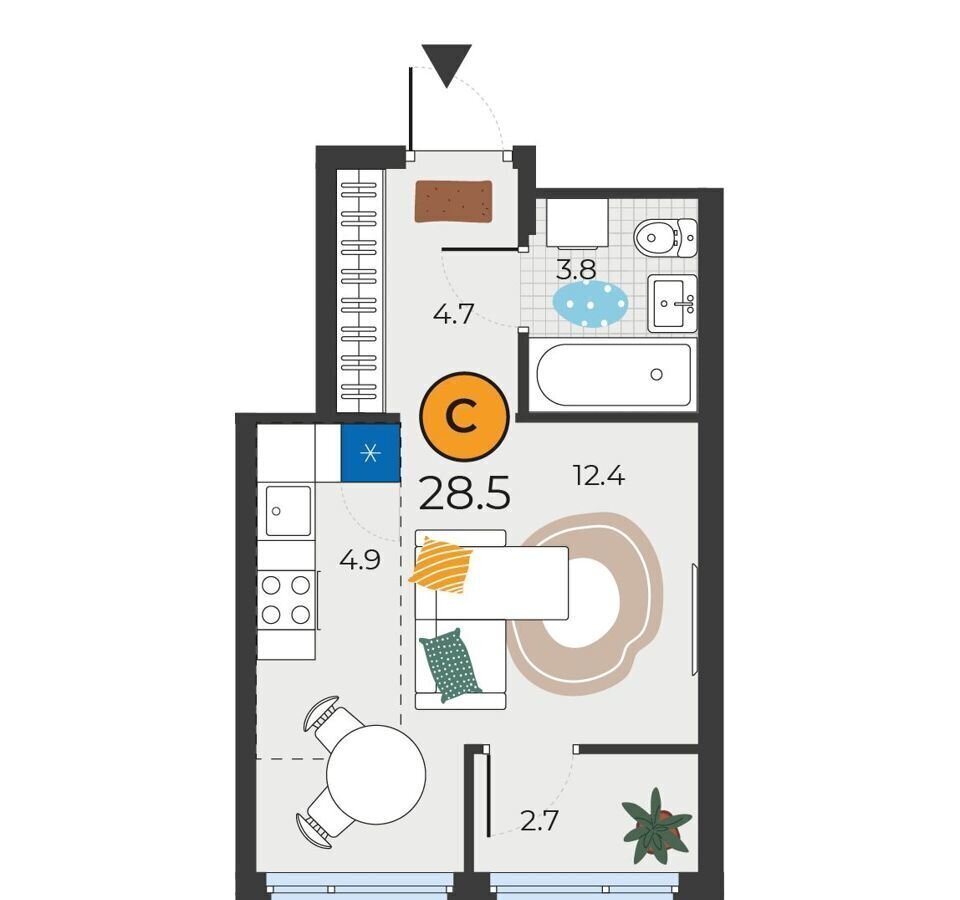 квартира г Тюмень р-н Восточный ул Мельникайте 151 ЖК Корней корп. 2 фото 1