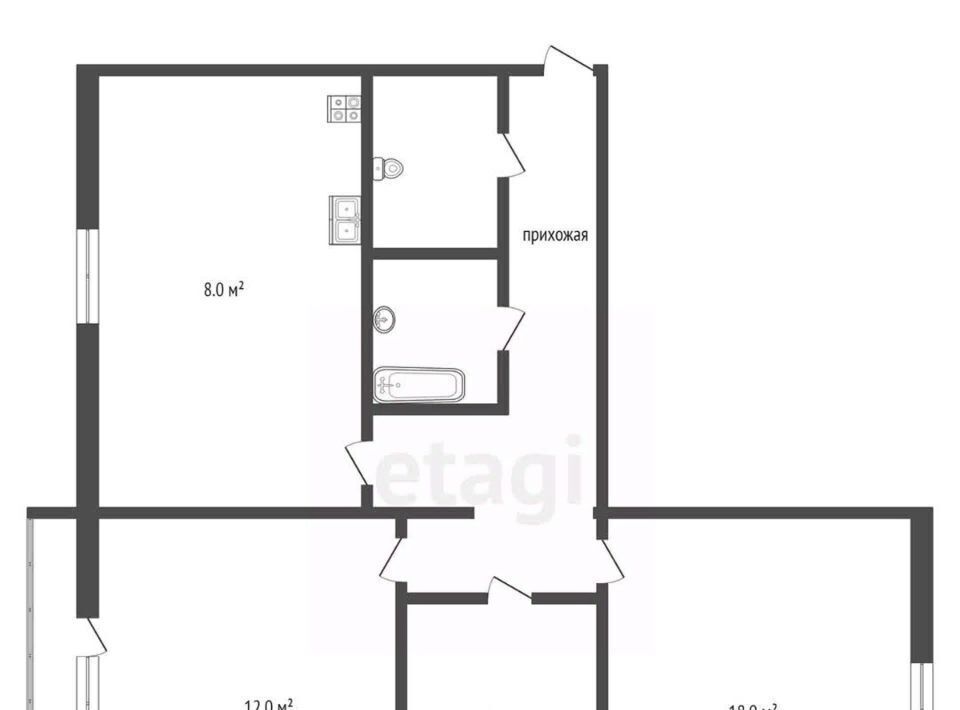 квартира г Калуга р-н Московский ул Кубяка 9к/3 фото 2