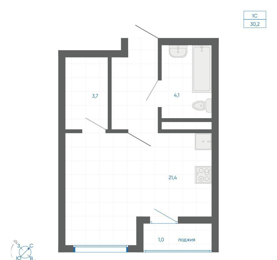 квартира г Екатеринбург Академический ул Академика Парина 12/6 ЖК «First» фото 2