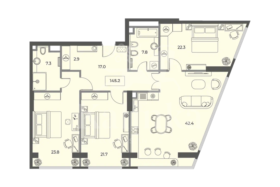 квартира г Москва ул Мытная 40/3 ЖК Sky House Центральный административный округ фото 5