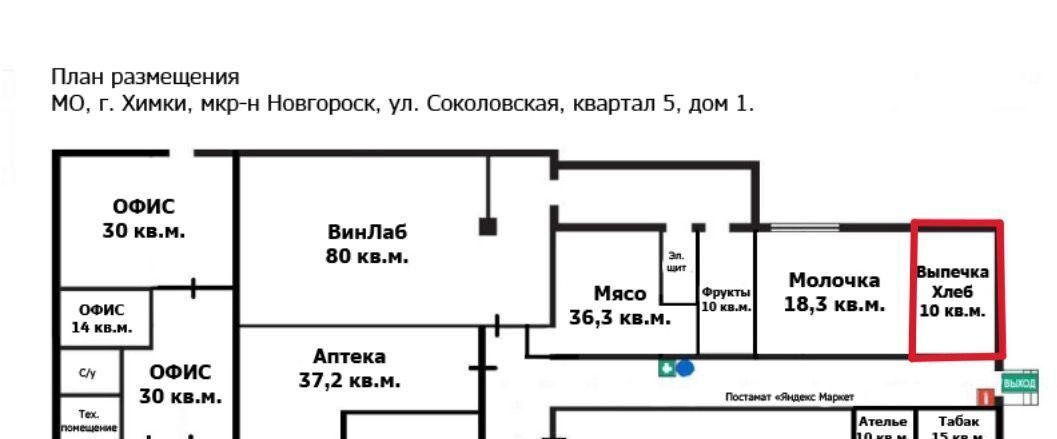 торговое помещение г Химки мкр Новогорск кв Соколовская улица 5-й, 1, Пятницкое шоссе фото 1