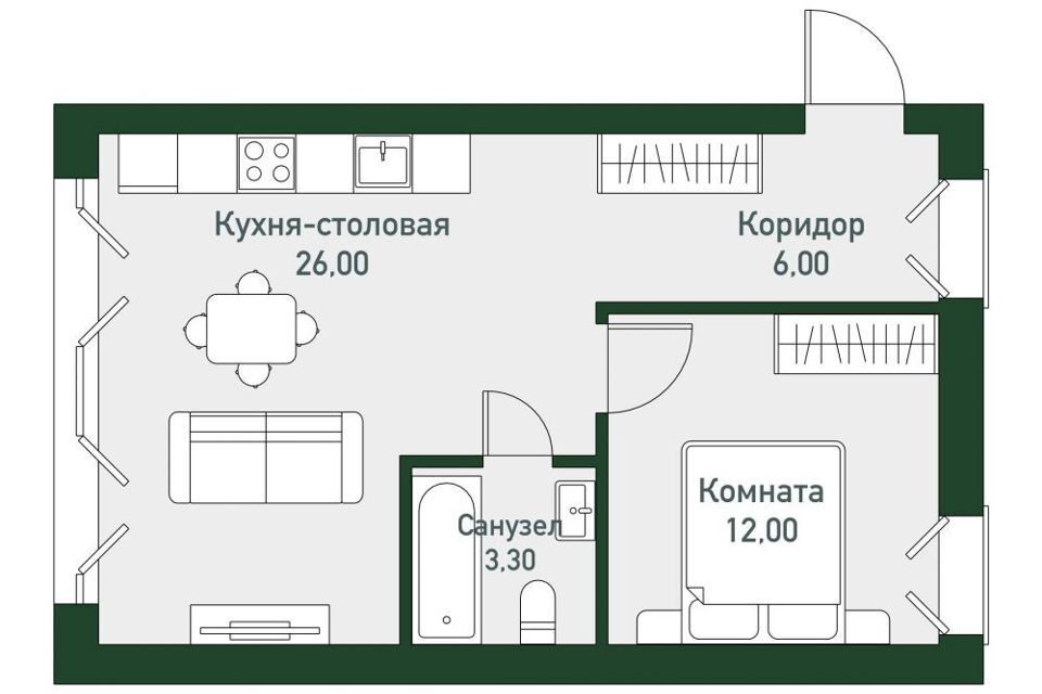 квартира р-н Сосновский п Западный Спортивная улица, 20 фото 1