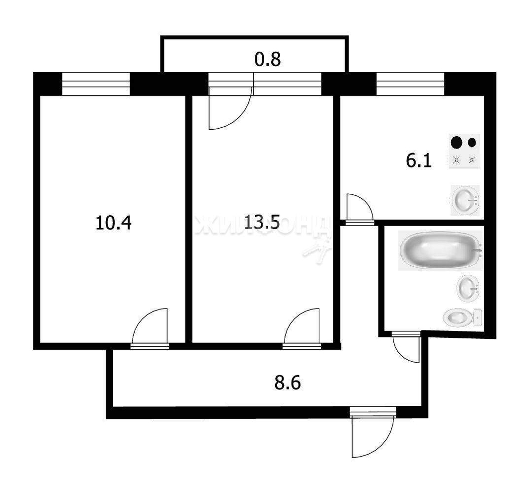 квартира г Обь ЖКО Аэропорта улица, д. 6 фото 20