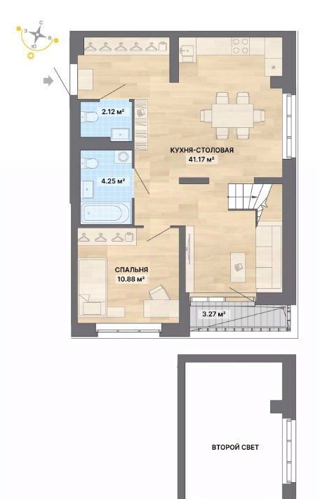 квартира г Екатеринбург Чкаловская ул Николая Кичигина 10/3 фото 1