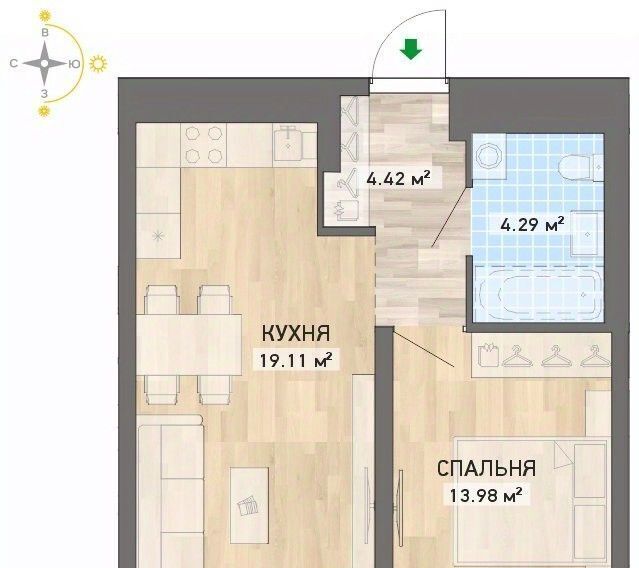 квартира г Екатеринбург Чкаловская ул Николая Кичигина 10/4 фото 1