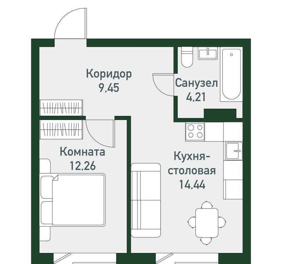 квартира г Челябинск Западный ул. Спортивная, д. 14. 1, стр. 1 фото 2