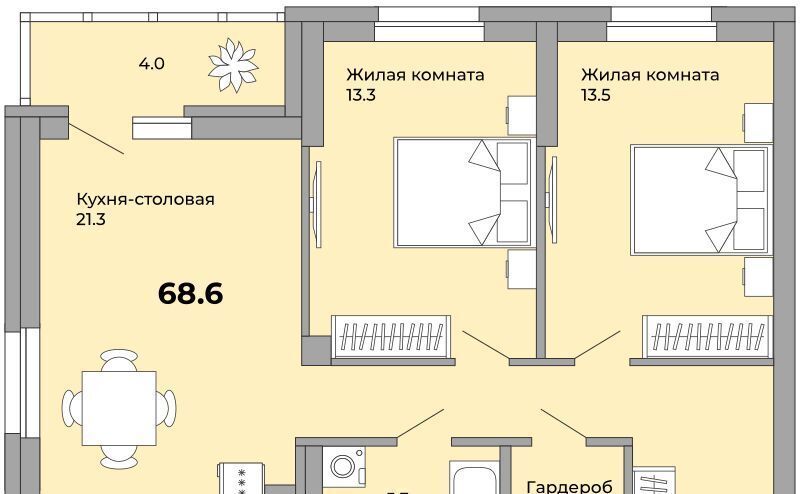 квартира г Екатеринбург Уралмаш пер Черниговский 20 фото 1