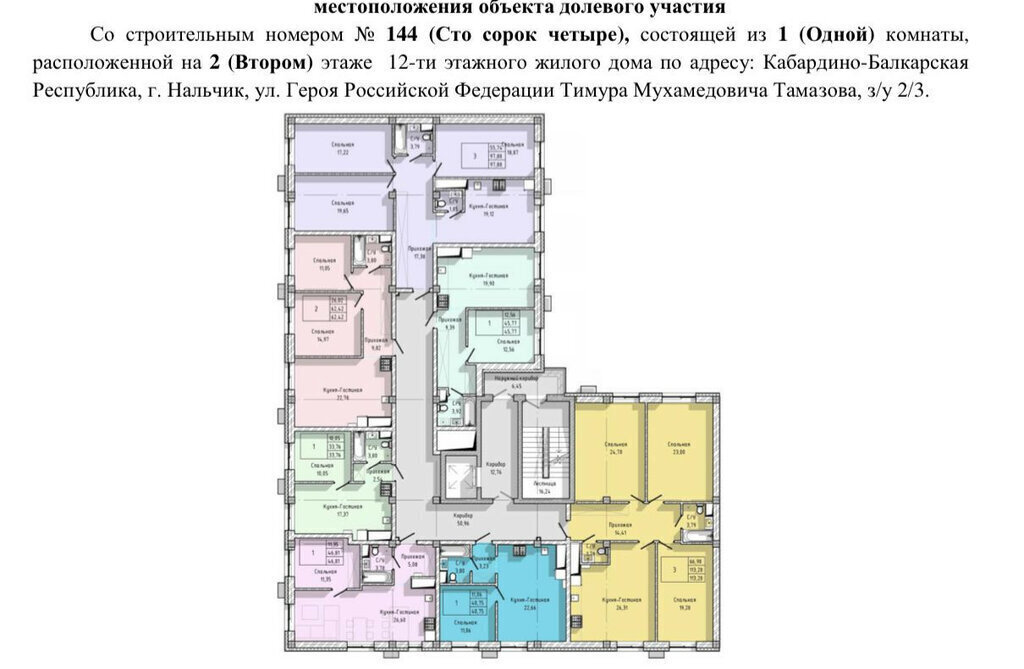 квартира г Нальчик ЖК «Сердце Нальчика» улица Героя России Т. М. Тамазова, 2/3 фото 2