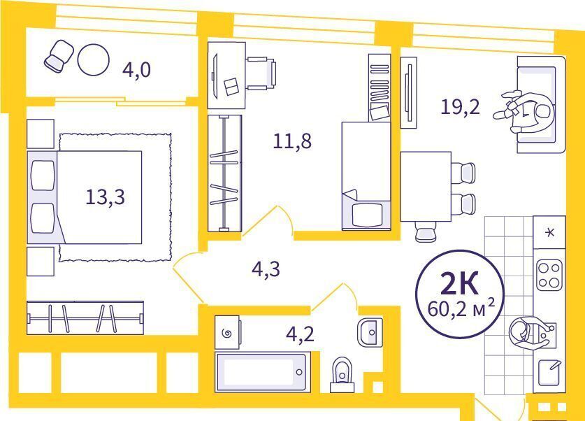 квартира г Екатеринбург р-н Верх-Исетский Геологическая ул Репина 111 ЖК Астон Отрадный фото 1