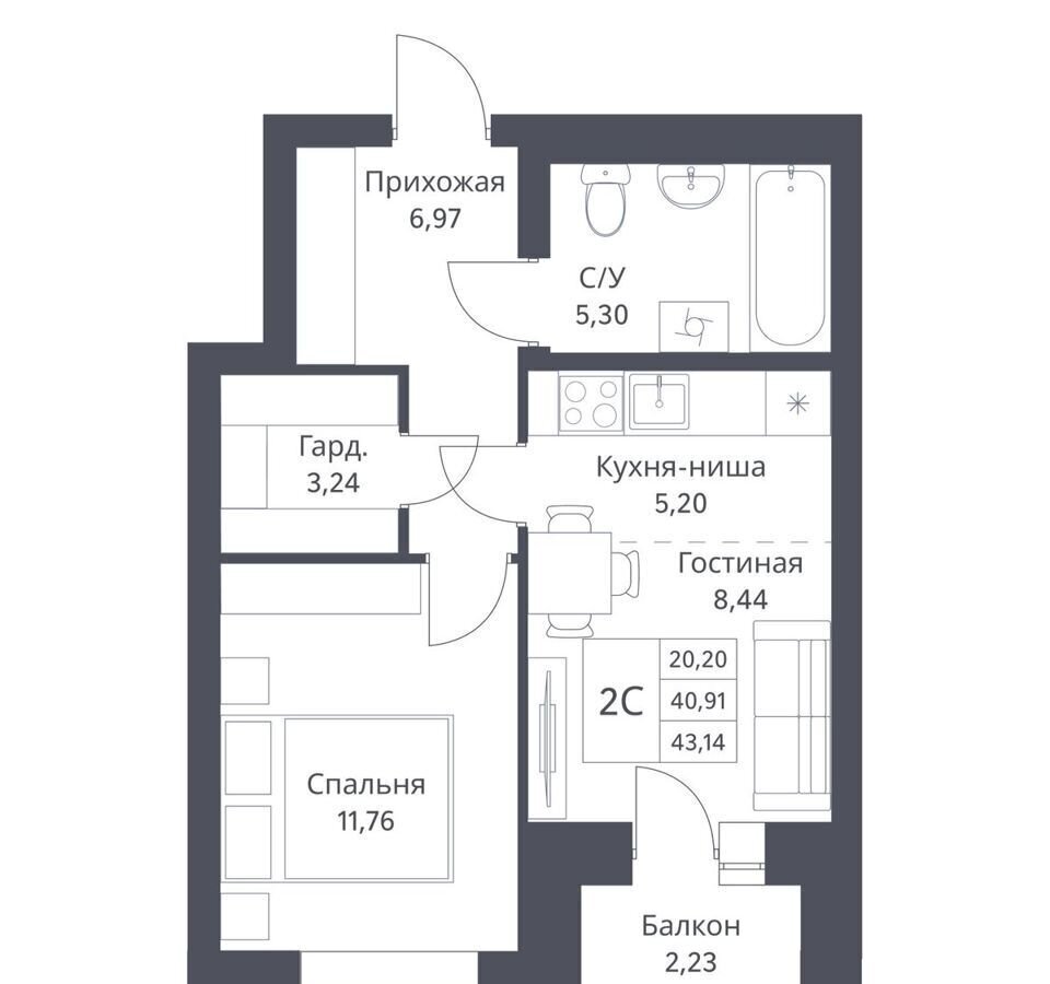 квартира г Новосибирск р-н Калининский ул Игарская 2 ЖК «Фора» Кулацкий фото 1