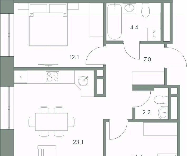 квартира г Ханты-Мансийск ул Красноармейская 45 фото 1