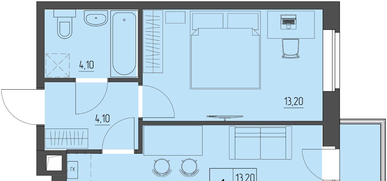 квартира г Батайск ул. Макаровского, 4к 2 фото 1