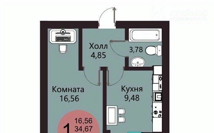 квартира г Воронеж р-н Советский ул Курчатова 32 фото 1